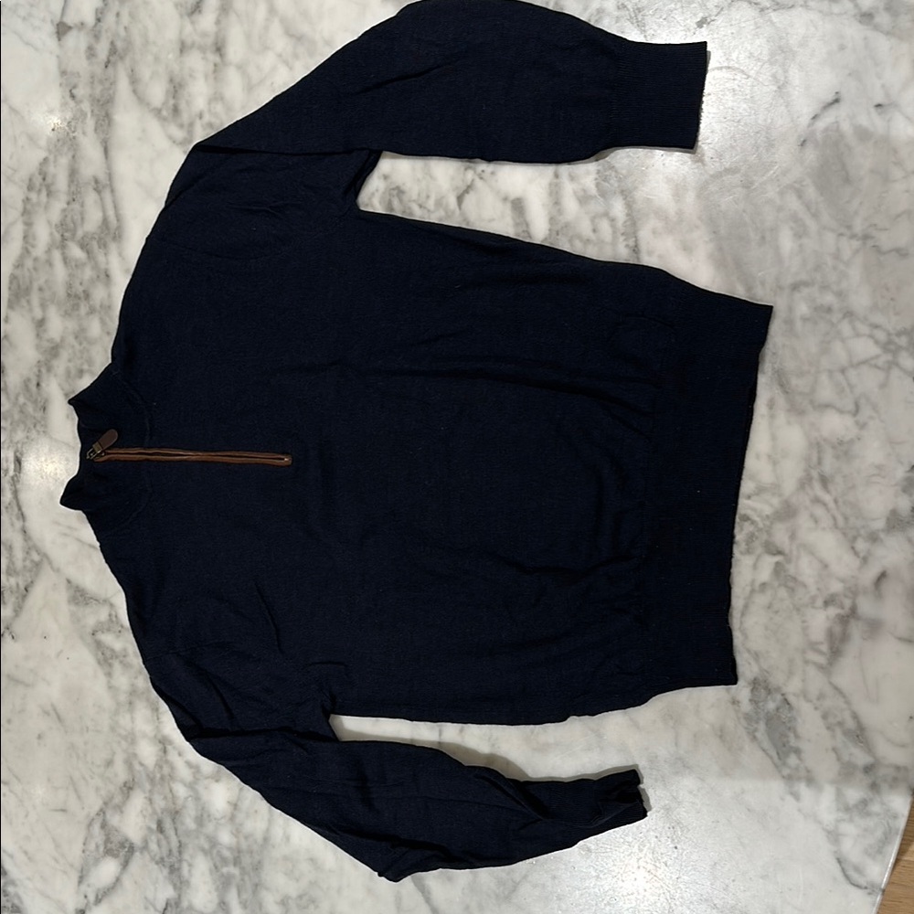 Men's Orvis Navy M Zip-Neck Sweater